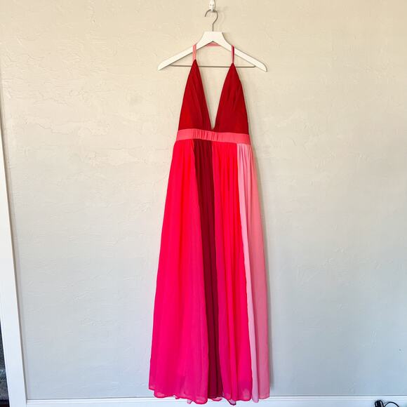 Pink Lily Pink Pleated Maxi Dress Large - Picture 1 of 6